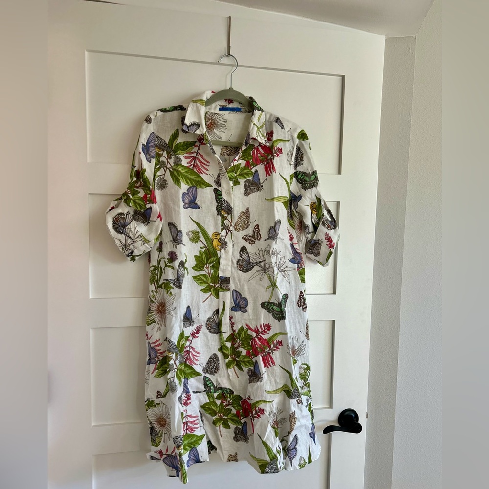 J. McLaughlin Floral and Butterfly Long Sleeve Dress